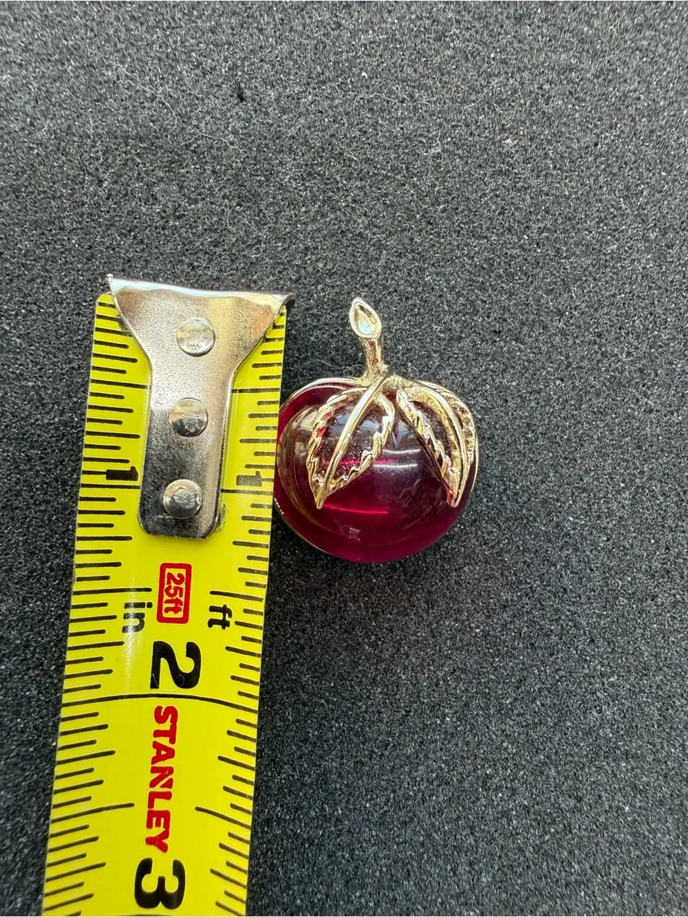 Vintage Sarah Coventry Apple Cherry Red Gold Brooch Pin
